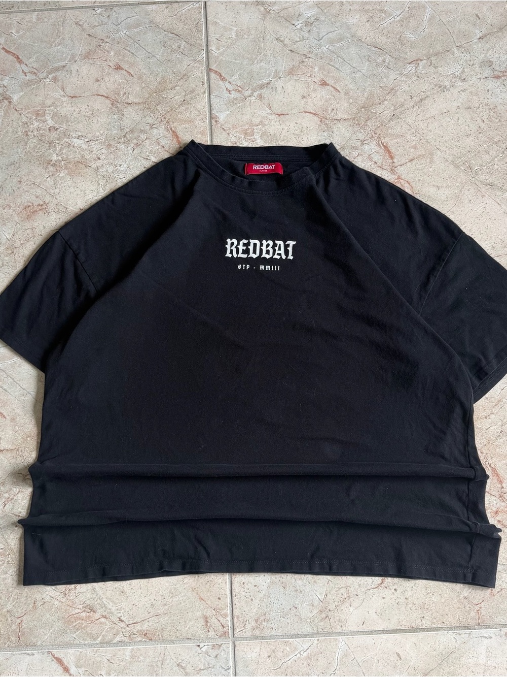 REDBAT Black Gothic Logo Oversized Graphic T-Shirt XL